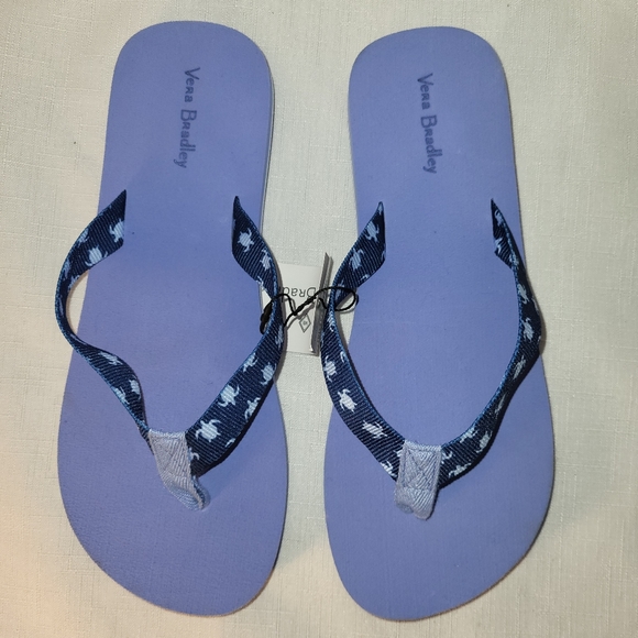 Vera Bradley Webbing Strap Flip Flops Tiny Turtle Dream Womens Sz SMALL 5-6 NEW - Picture 4 of 15